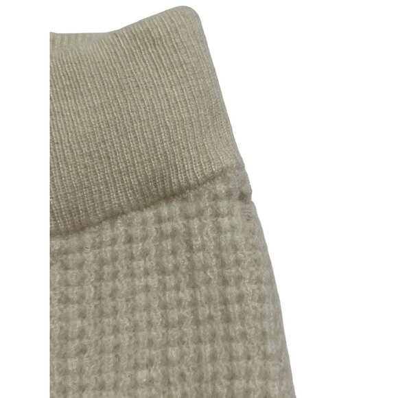 ALO Yoga Cashmere High-Waist Plush Waffle Pants in Ivory - Picture 7 of 7